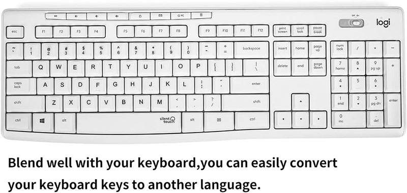 CaseBuy (2PCS Pack) English Keyboard Stickers, Universal Keyboard Replacement Letters English White Background with Black Lettering for Laptops Computer, Matte Keyboard Alphabet Stickers -White - Image 4